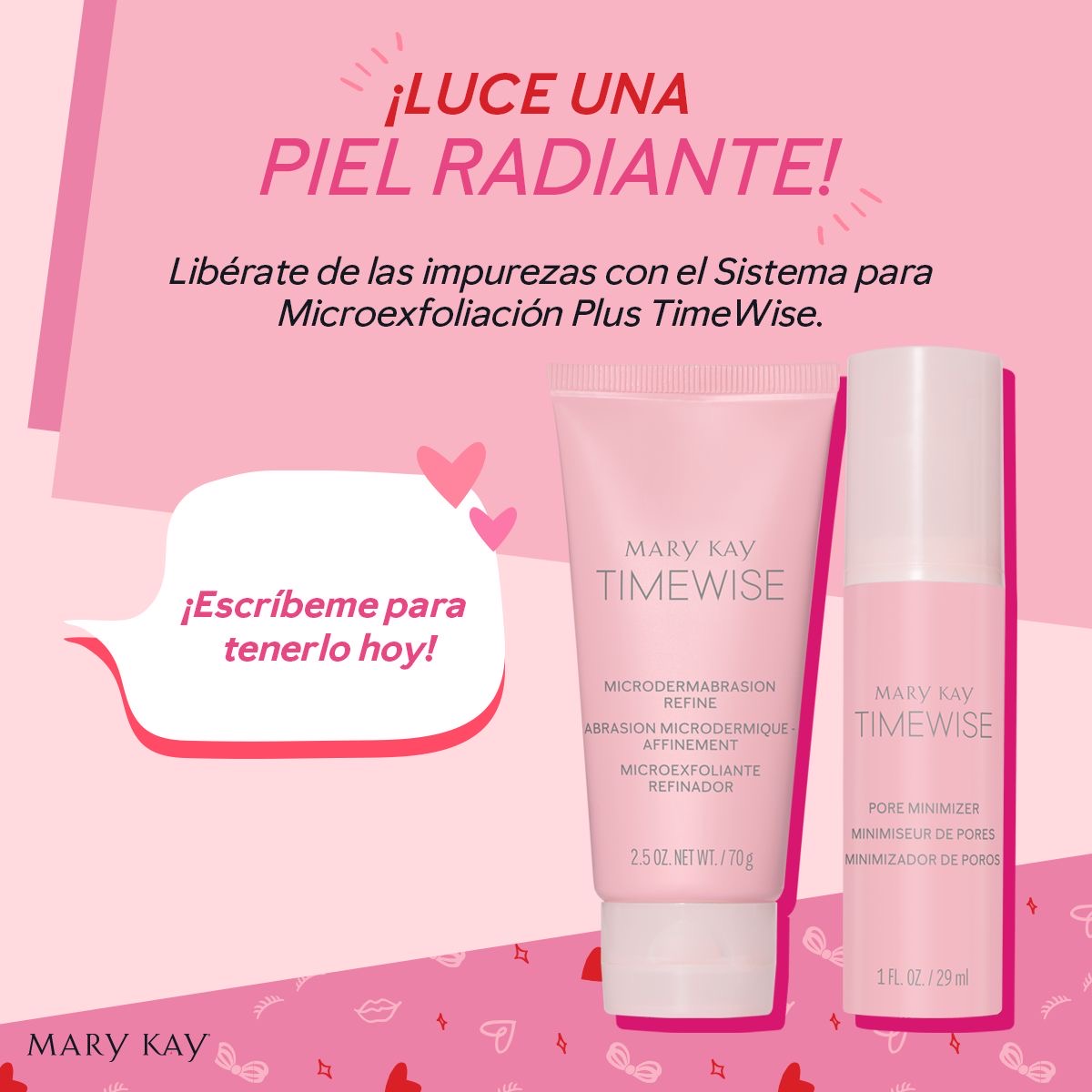 Pack Antiedad Mary Kay Timewise: Microexfoliante Refinador 70g + Minimizador de Poros 29ml ¡Piel Suave y Radiante!