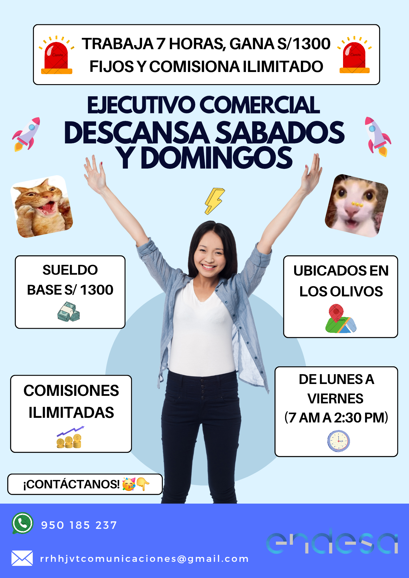 ASESOR COMERCIAL DESCANSA FINES DE SEMANA COMISIONES ILIMITADAS