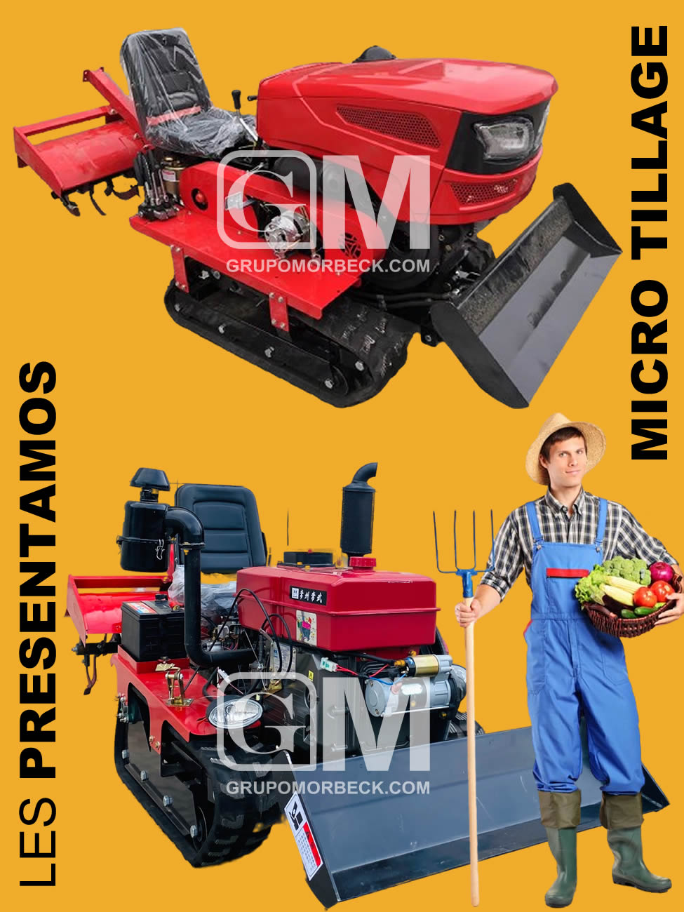 Mini tractor de orugas / Micro tillage Machine
