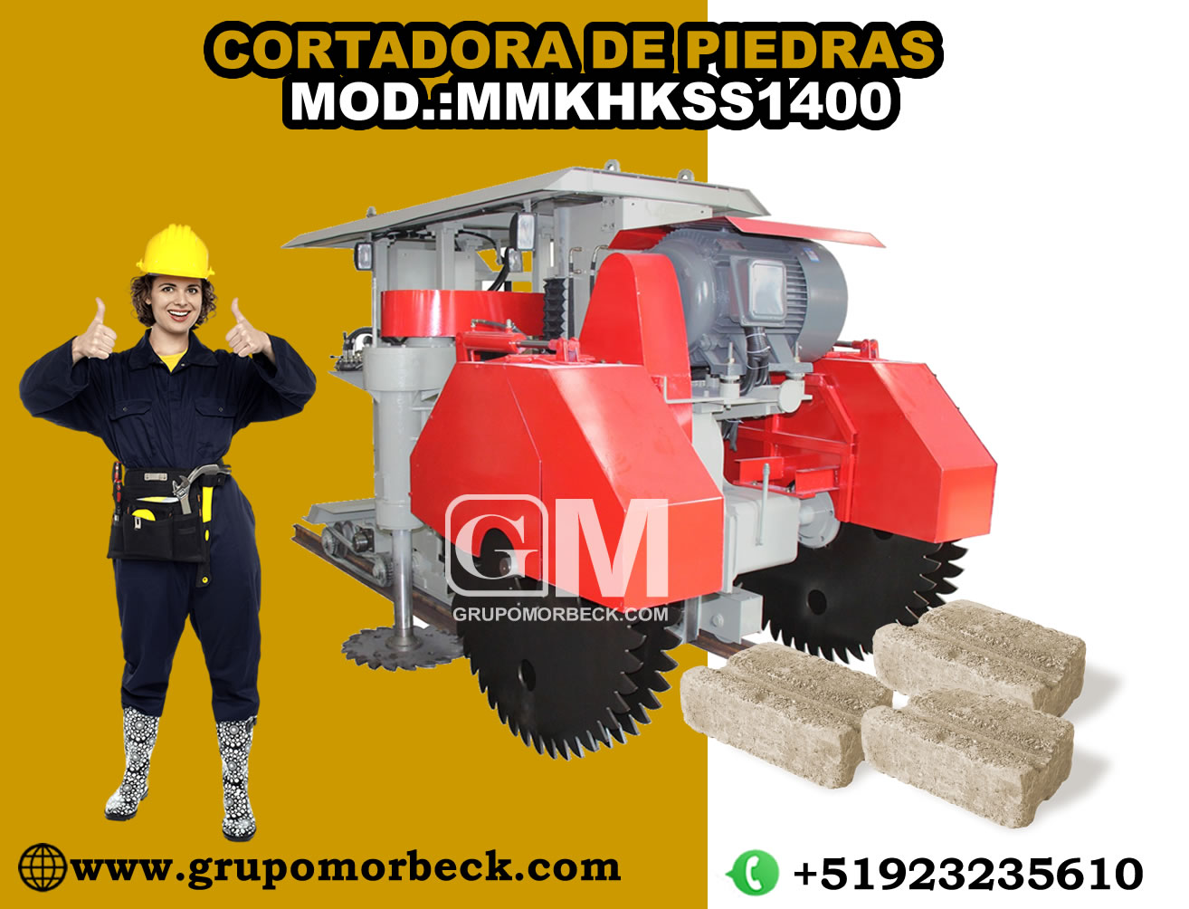 Máquinas cortadora de Piedras caliza Móvil Automática