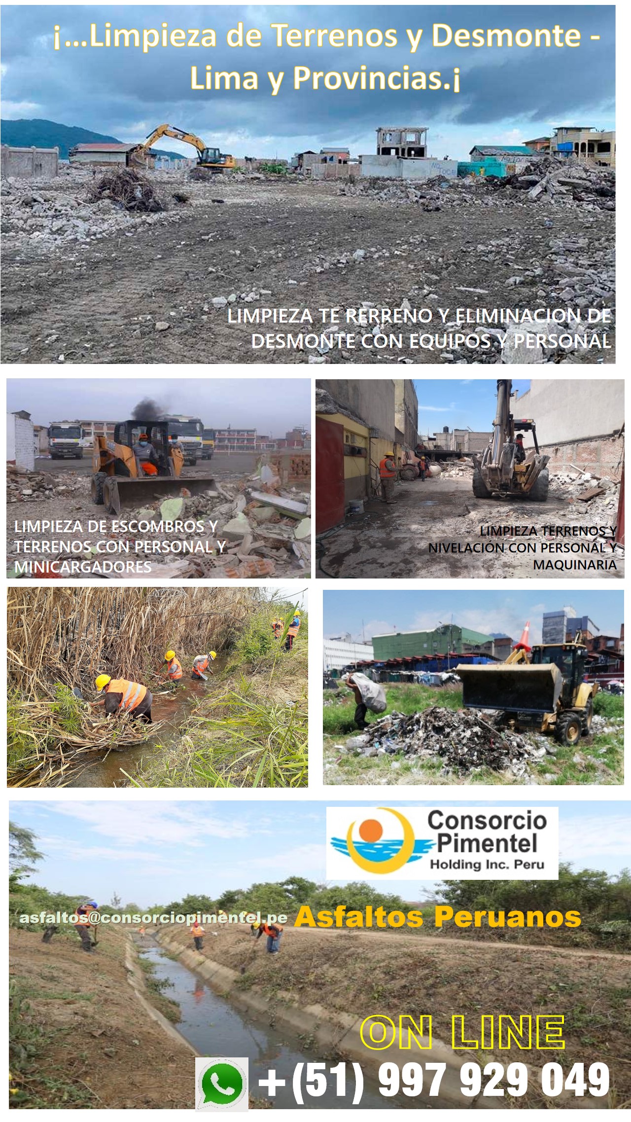 Limpieza de Terrenos de Escombros Canales de Regadío y Desmonte 2026