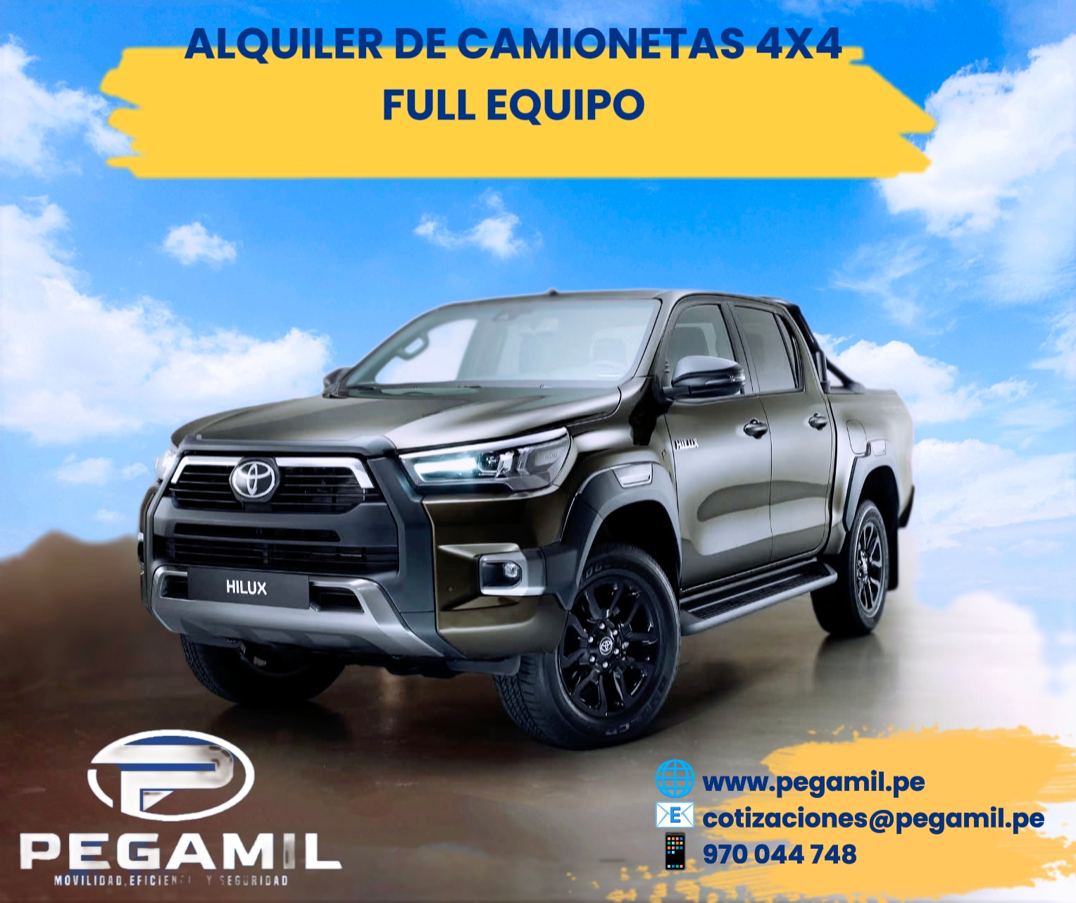 ALQUILER DE CAMIONETAS 4X4 EQUIPADAS