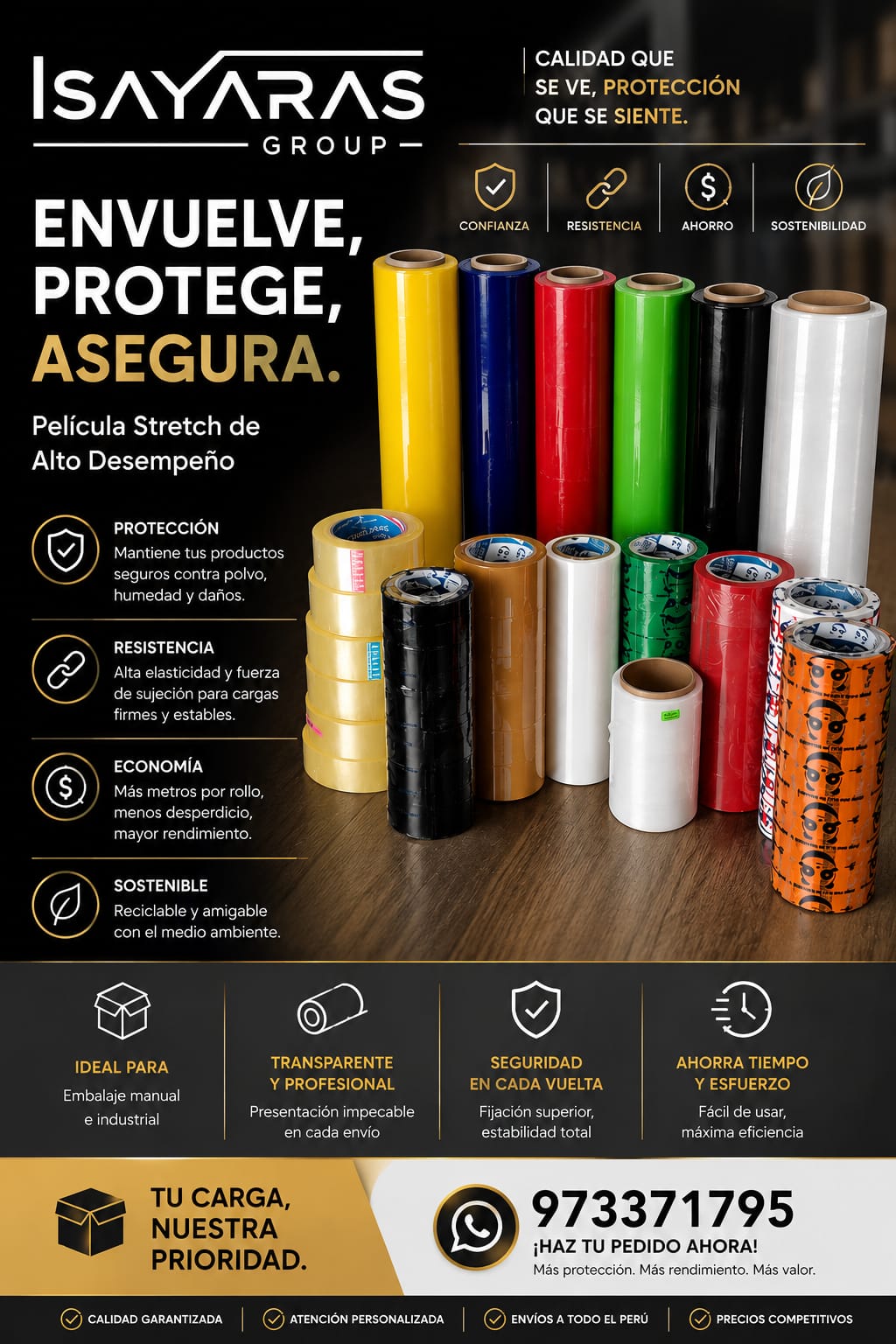 stretch film tranparente , stretch fil de colores