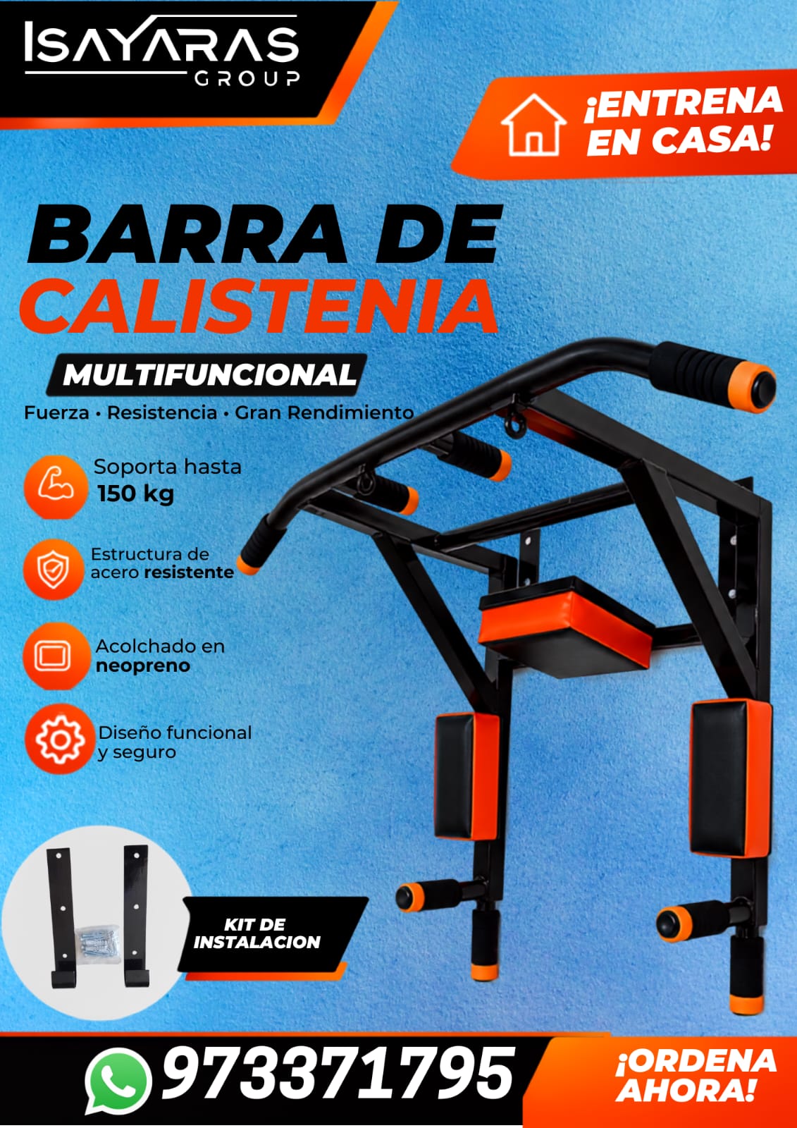 BARRA DE CALISTENIA- ISAYARAS GROUP TU MEJOR OPCION