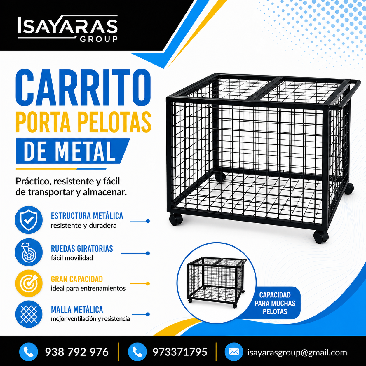 COCHE PORTA PELOTAS / MOBEL SPORTS