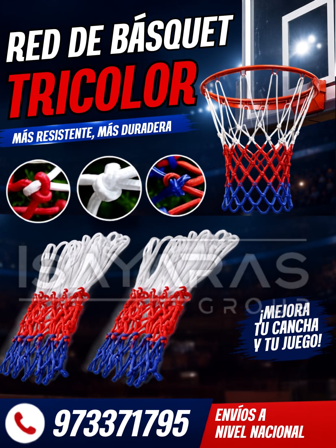 RED DE BASQUET TRICOLOR- CALIDAD PROFESIONAL