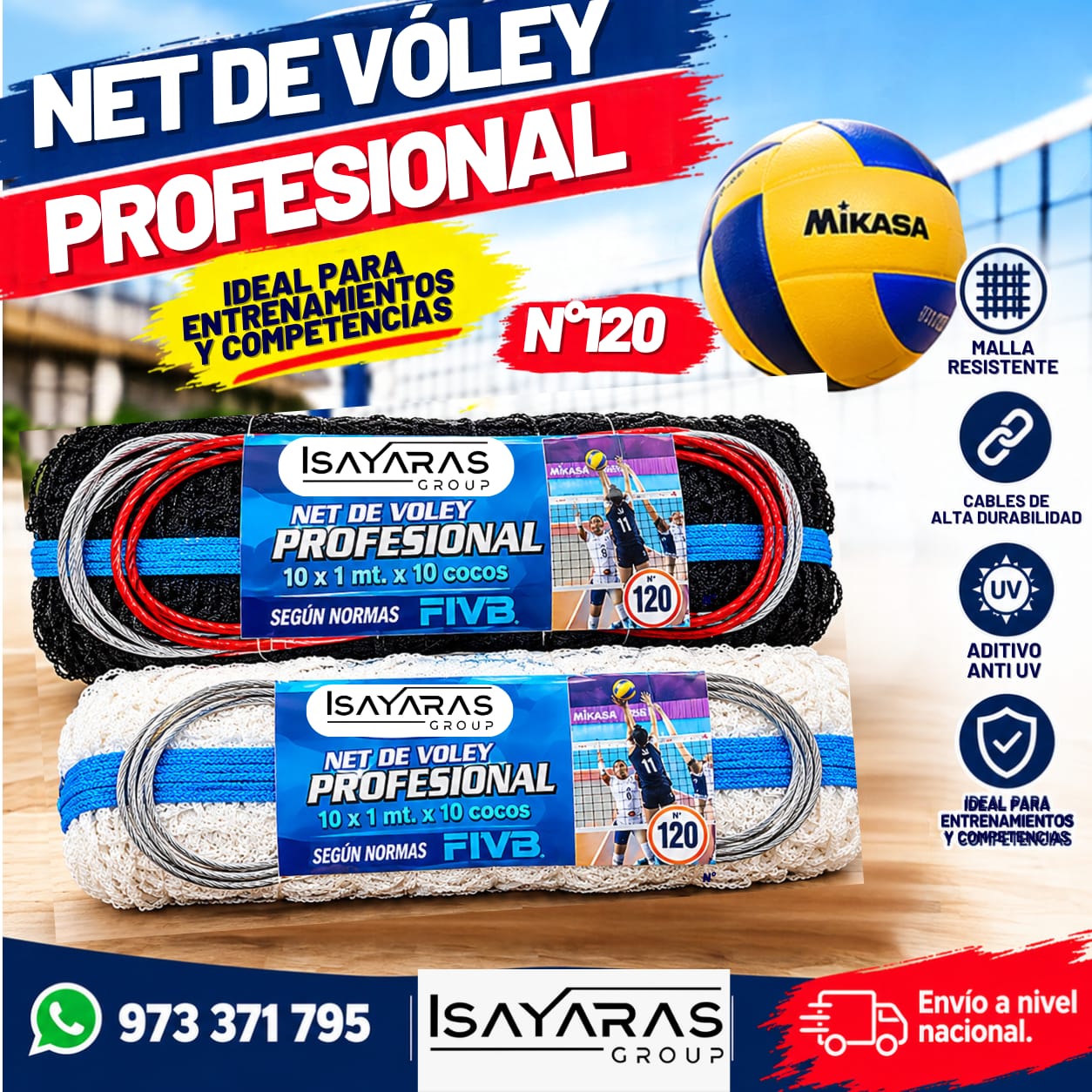 Una malla de calidad ara que tus juegos sean mejores te presentamos la malla de voley numero 120 profesional