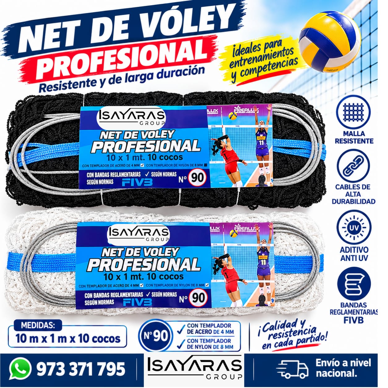 TUS PARTIDOS SE JUGARAN MEJOR CON UNA BUENA MALLA DE VOLEY NUMERO 90