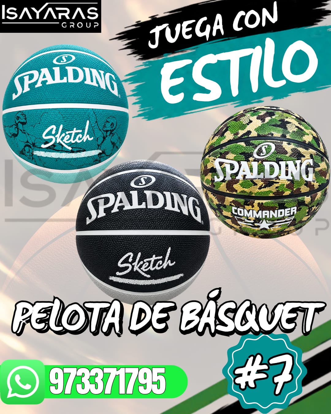 PELOTAS DE BÁSQUET TAMAÑO N.° 7 – VARIEDAD DE MODELOS- ISAYARAS GROUP
