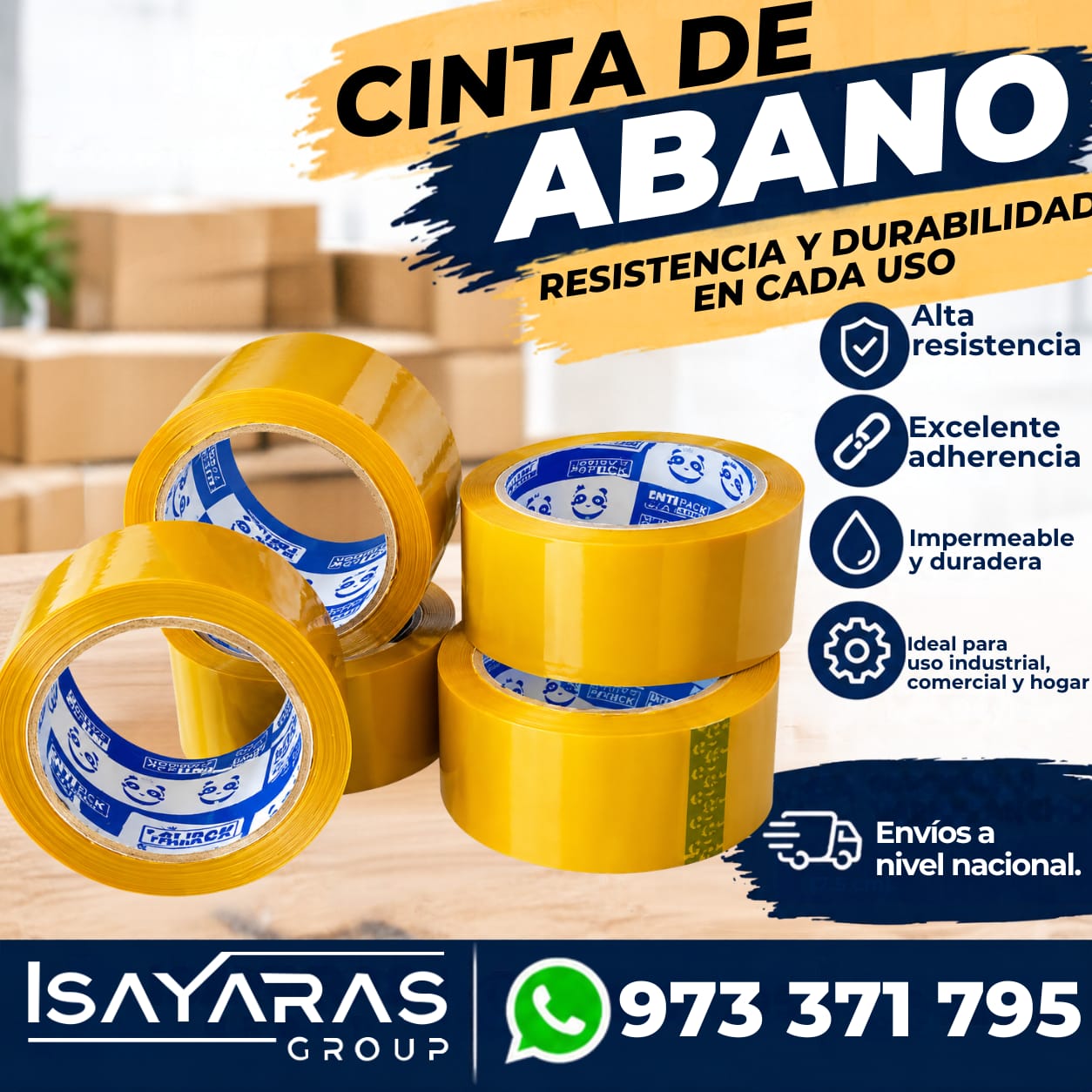 📦 CINTA DE ABANO – RESISTENCIA Y DURABILIDAD