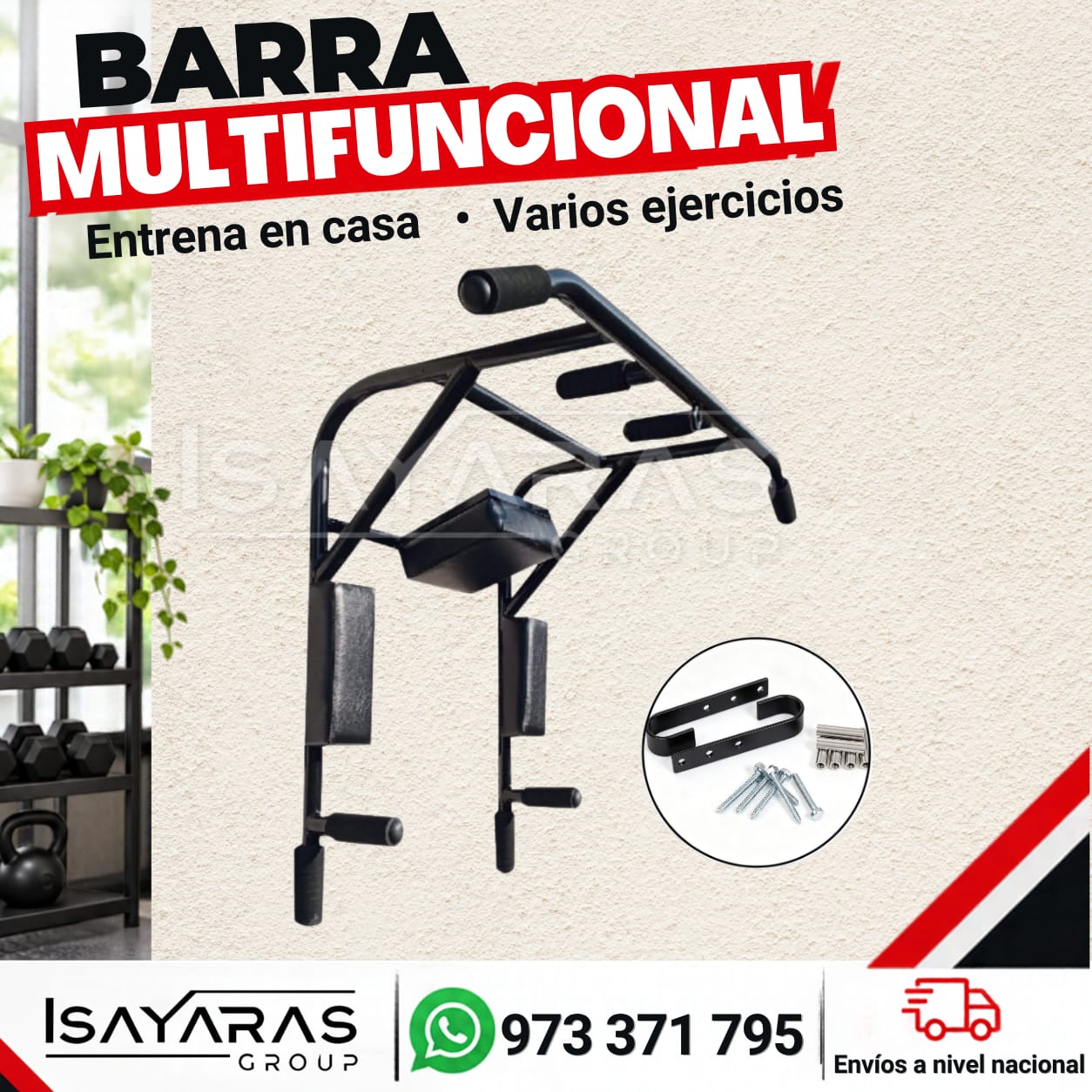 Barra para ejercicios en casa con mas tranquilidad y seguridad